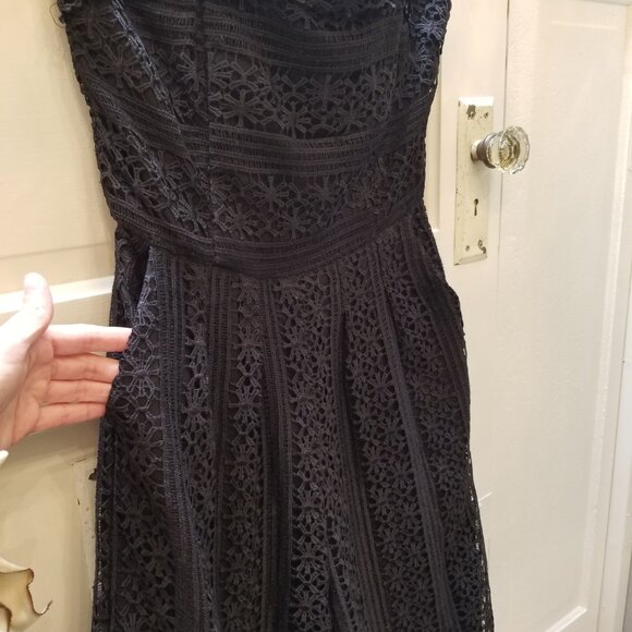 Greylin Black Strapless Off the Shoulder Lace Jumpsuit Women's Size Medium - Picture 9 of 11